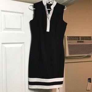 Calvin Klein black dress w/white stripes